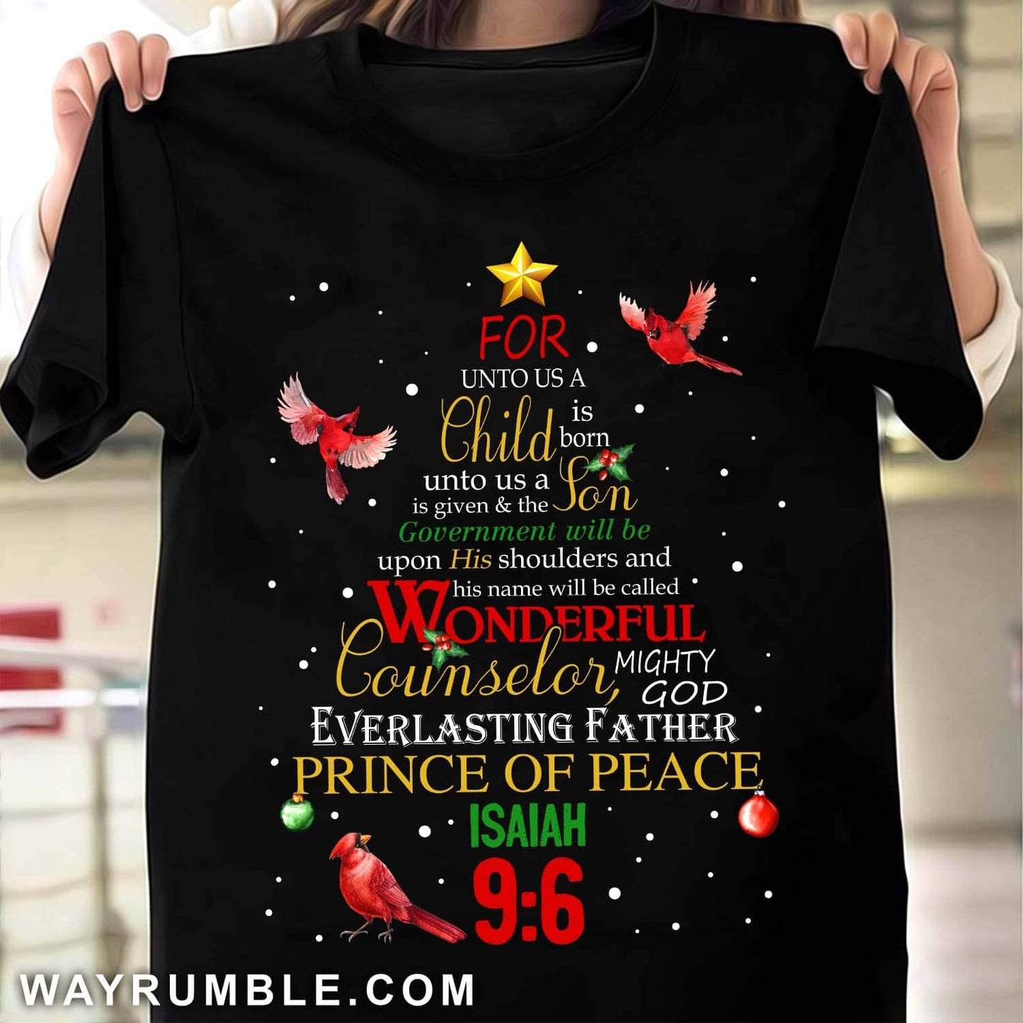 Unique Christmas tree, Red cardinal, Prince of peace - Jesus Apparel