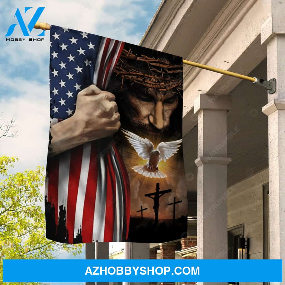 Jesus's hand, Watercolor dove, The life of Jesus, US flag - Jesus Flag