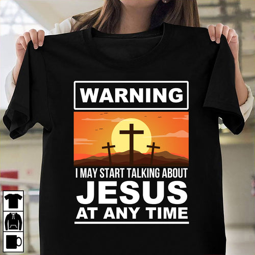 Wooden cross, Sun drawing, I may start talking about Jesus at any time - Jesus Apparel