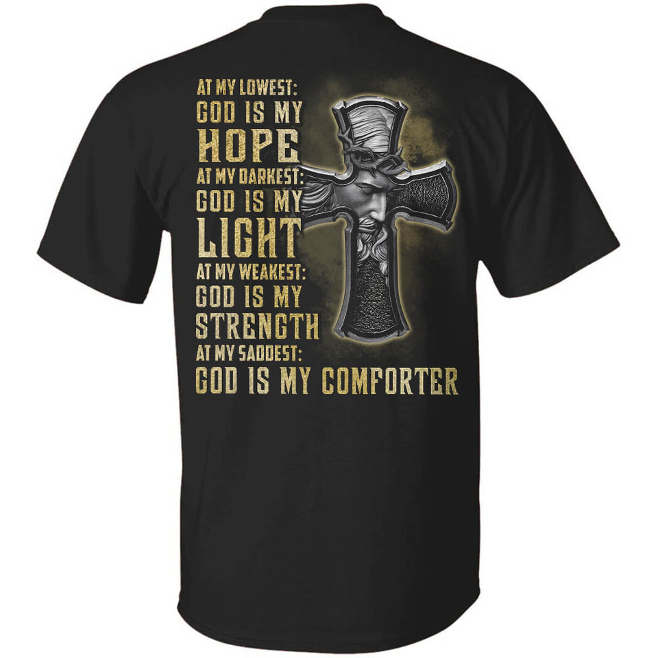 Jesus - Cross - God is my comforter - Back-printed Apparel