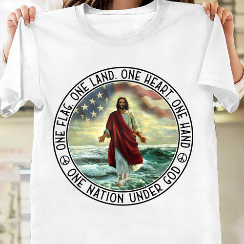 Jesus - Jesus walking on the water - One nation under God - Apparel