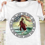 Jesus - Jesus walking on the water - One nation under God - Apparel