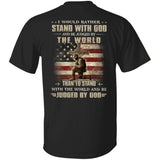 Jesus - Veteran - I would rather stand with us and be judged by the world - Back-printed Apparel