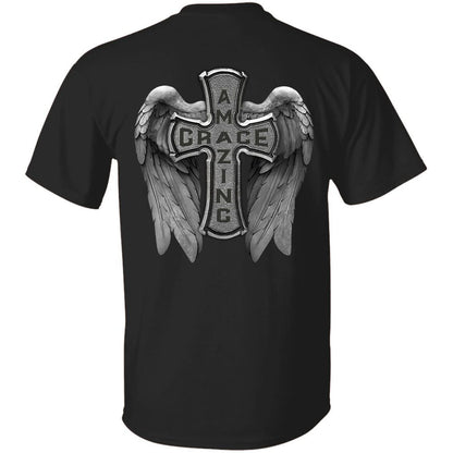Jesus - Cross with wing - Amazing grace - Back-printed Apparel