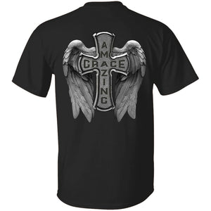 Jesus - Cross with wing - Amazing grace - Back-printed Apparel
