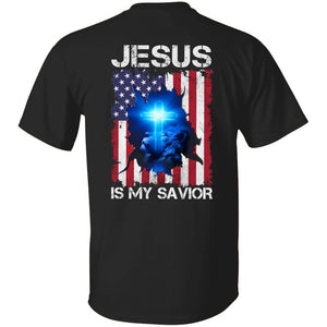 Jesus - Lion looking at the Cross - Jesus is my savior - Back-printed Apparel