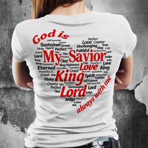 God is my savior - Jesus Back printed Apparel