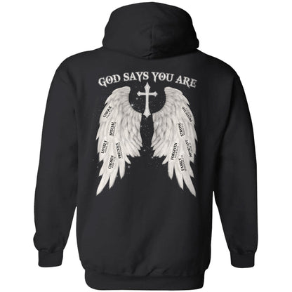 Cross wing- God says you are - Jesus Back-printed Apparel