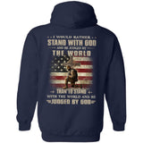 Jesus - Veteran - I would rather stand with us and be judged by the world - Back-printed Apparel