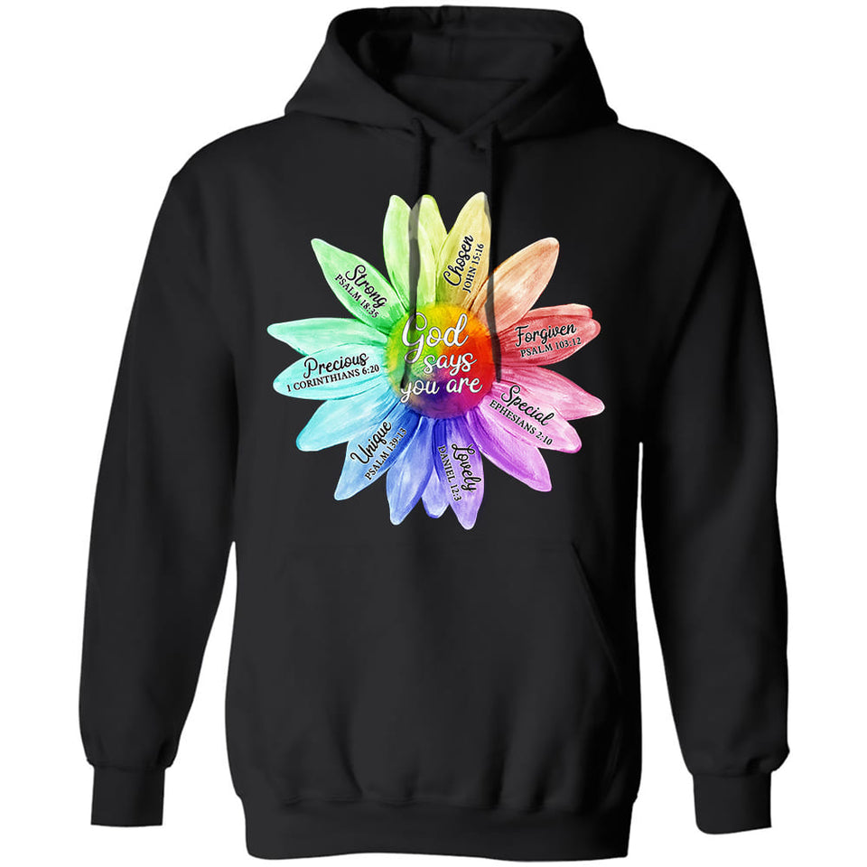 Jesus - Colorful sunflower - God says you are - Apparel