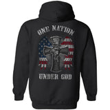 Jesus - Cross with U.S flag wing - One nation under God - Back-printed Apparel