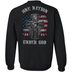 Jesus - Cross with U.S flag wing - One nation under God - Back-printed Apparel