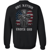 Jesus - Cross with U.S flag wing - One nation under God - Back-printed Apparel
