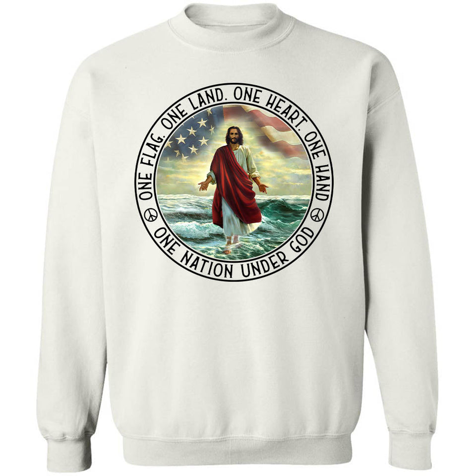 Jesus - Jesus walking on the water - One nation under God - Apparel