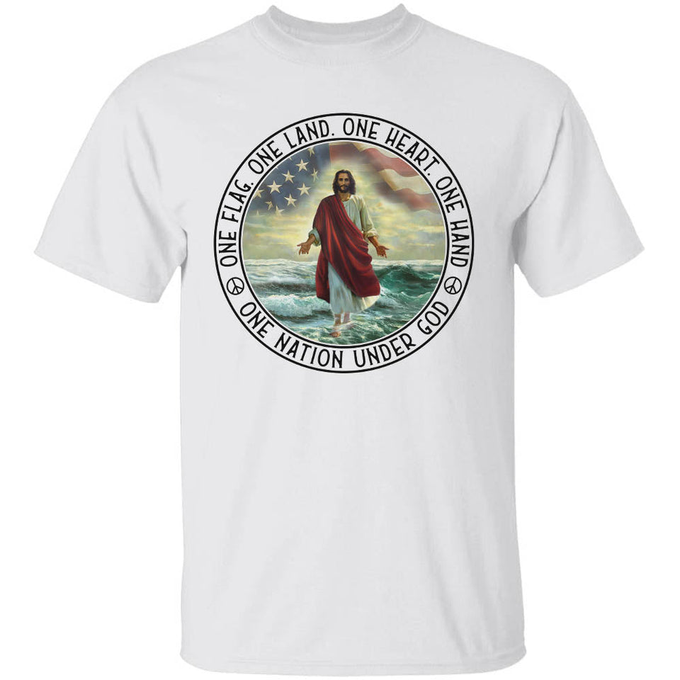 Jesus - Jesus walking on the water - One nation under God - Apparel