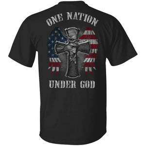 Jesus - Cross with U.S flag wing - One nation under God - Back-printed Apparel