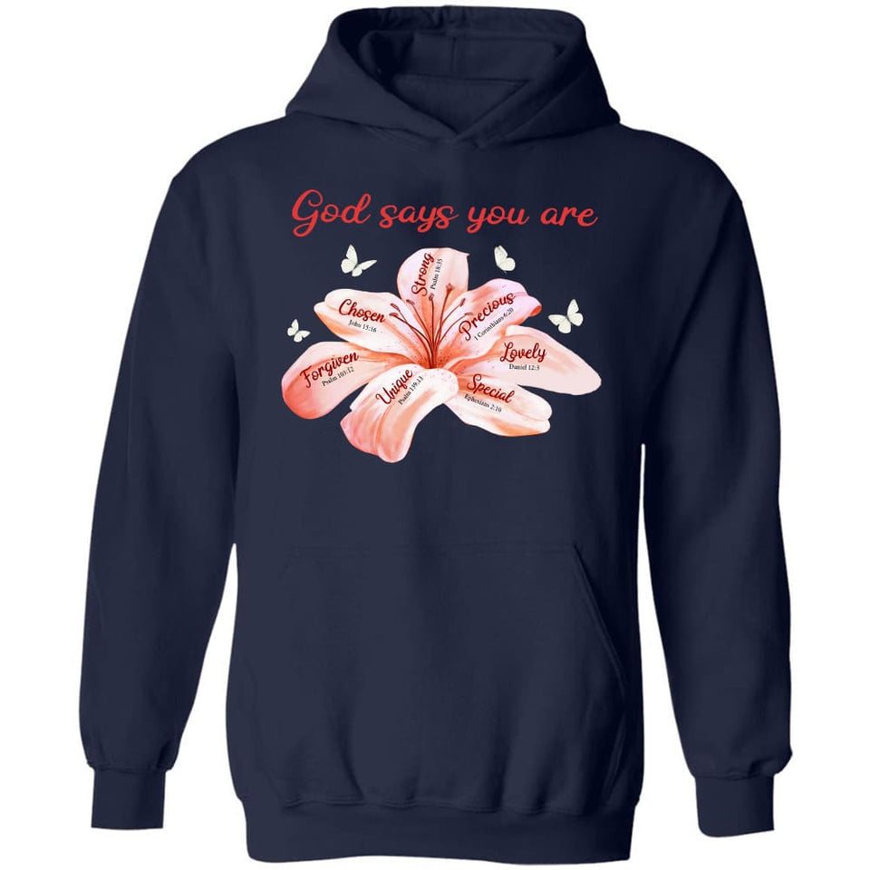 Lily with butterfly - God says you are - Jesus Apparel
