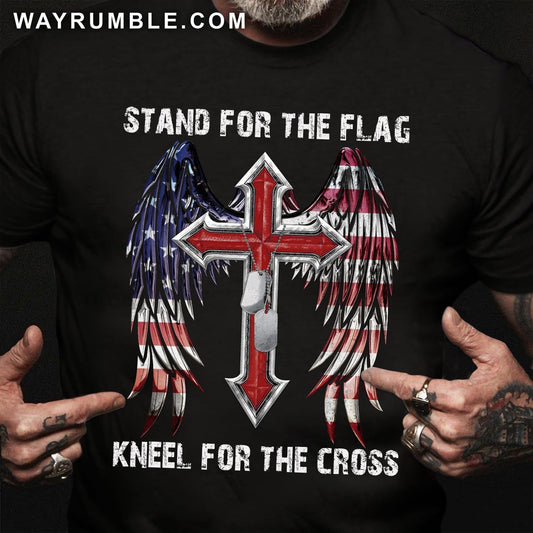 Jesus - Cross with U.S flag wing - Stand for the flag, kneel for the cross - Apparel