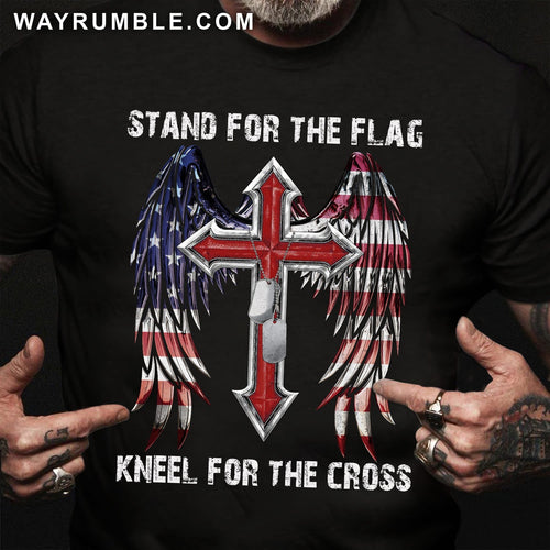 Jesus - Cross with U.S flag wing - Stand for the flag, kneel for the cross - Apparel