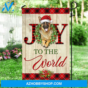 Joy to the world - Jesus, Christmas, German shepherd Flag