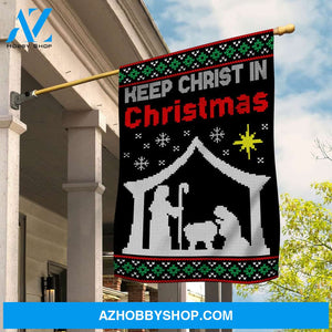 Keep Christ in Christmas - Jesus, Christmas night, Brocade Flag