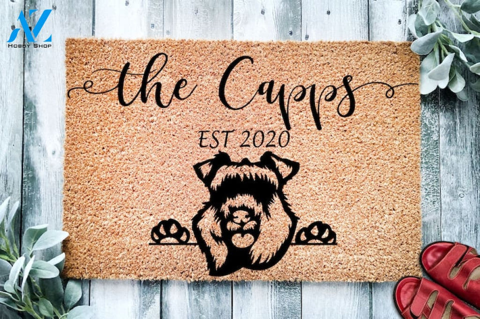 Kerry Blue Terrier Personalized Custom Doormat Irish Blue Dog Welcome Mat Housewarming Gift Last Name Door mat