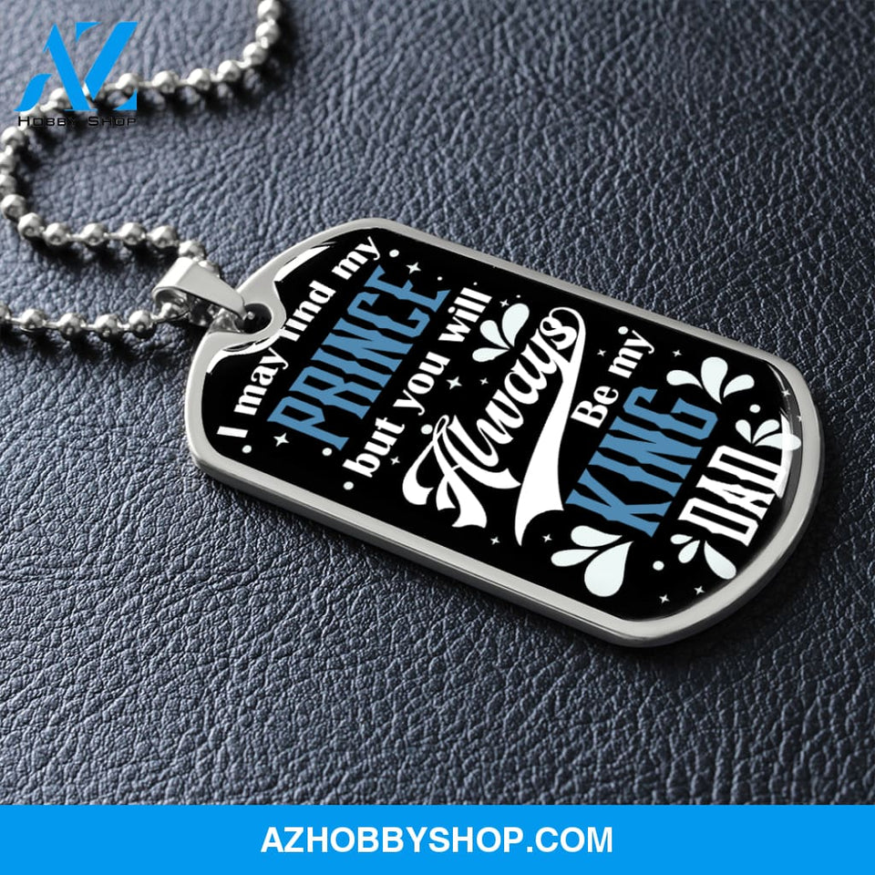 King DAD - Graphical Dog Tag & Ball chain (steel)