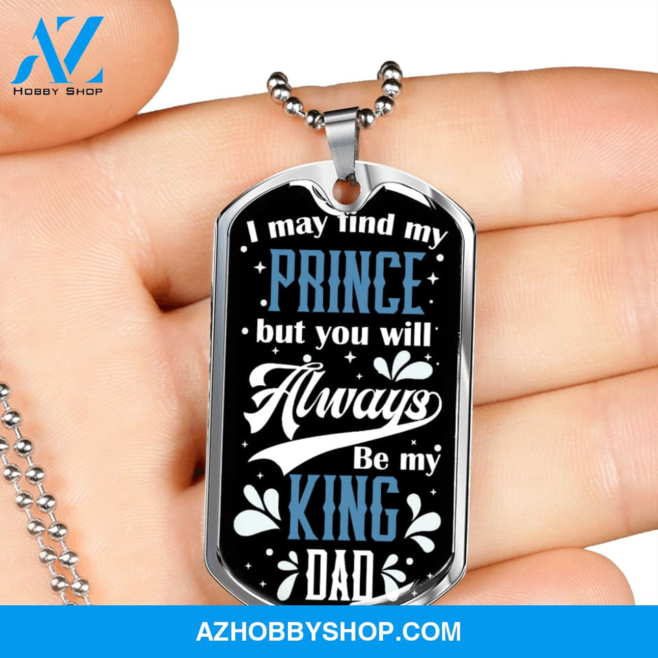King DAD - Graphical Dog Tag & Ball chain (steel)