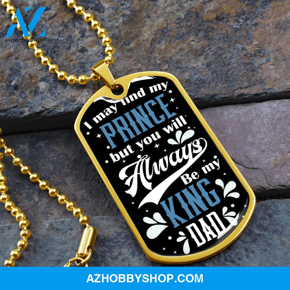 King DAD - Graphical Dog Tag & Ball chain (steel)