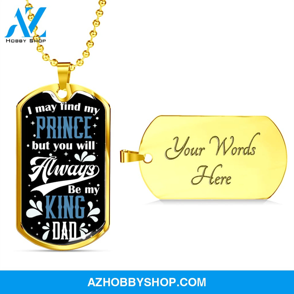 King DAD - Graphical Dog Tag & Ball chain (steel)