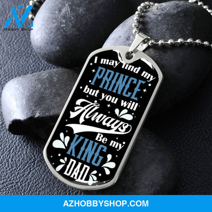 King DAD - Graphical Dog Tag & Ball chain (steel)