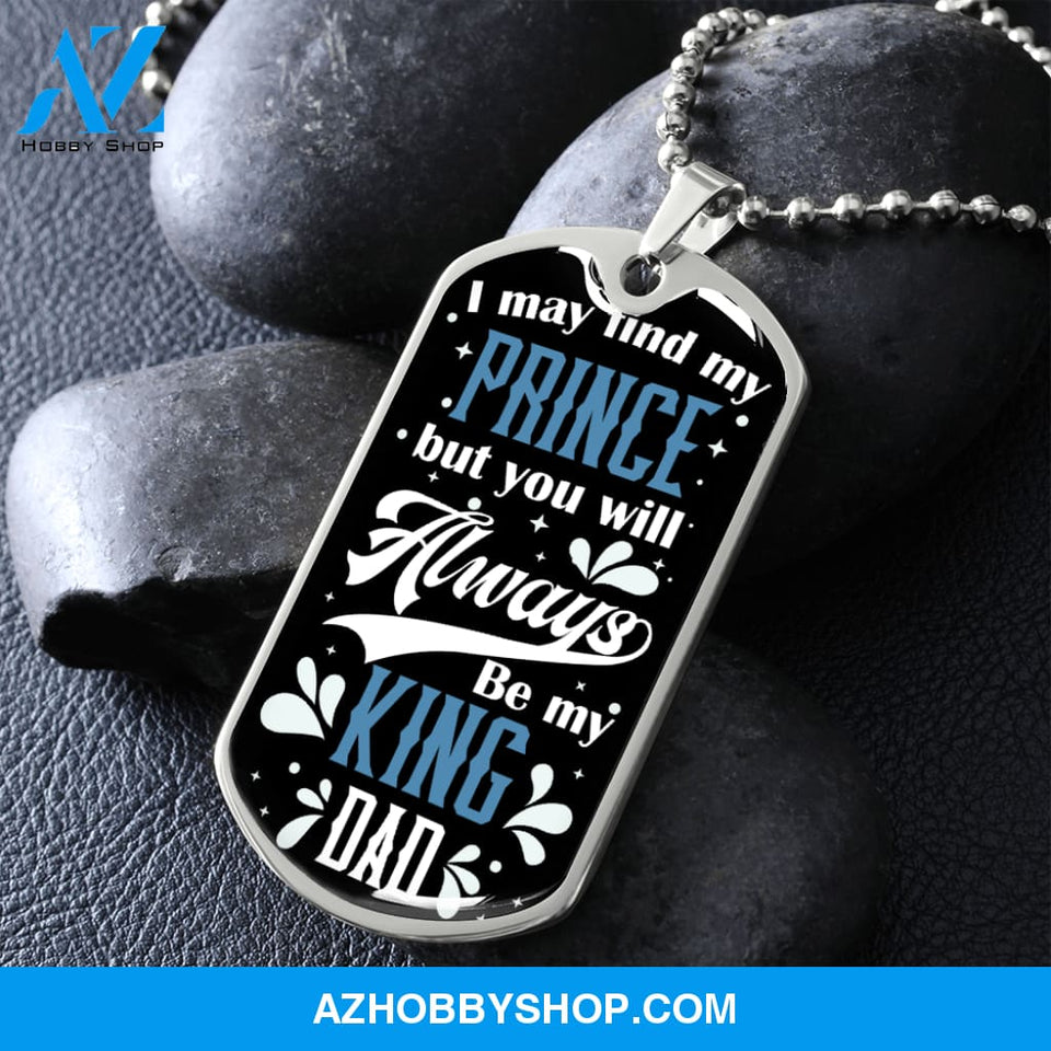 King DAD - Graphical Dog Tag & Ball chain (steel)