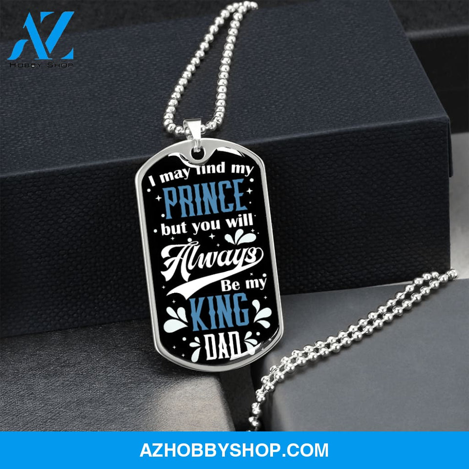 King DAD - Graphical Dog Tag & Ball chain (steel)