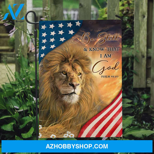 King of Kings, Amazing lion painting, US flag, Be still and know that I am God - Jesus Flag