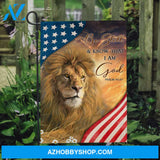 King of Kings, Amazing lion painting, US flag, Be still and know that I am God - Jesus Flag