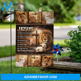 King of Kings, Lion drawing, Lamb painting, Cross, Jesus is my everything - Jesus Flag