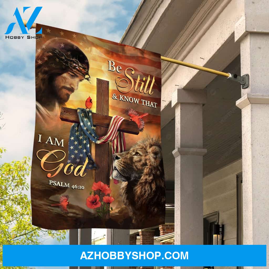 King of Kings, The life of Jesus, Poppy flower, Be still and know that I am God - Jesus Flag