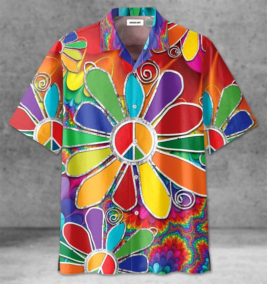 Hawaiian Aloha Shirt Hippie Tie Dye Flower For Men Women