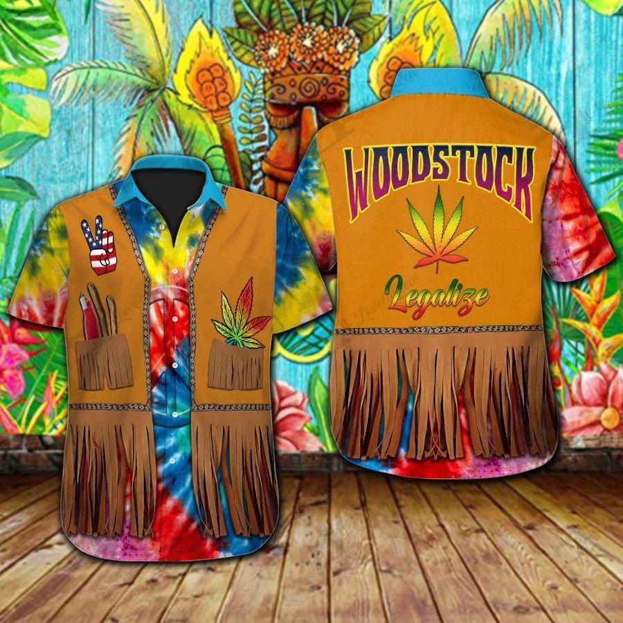 Hawaiian Aloha Shirt Hippie Weed Woodstock For Men Women