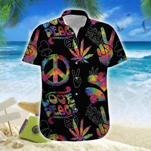 Hawaiian Aloha Shirt Hippie Weed For Men Women