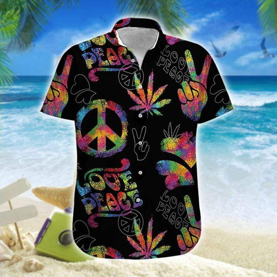 Hawaiian Aloha Shirt Hippie Weed For Men Women