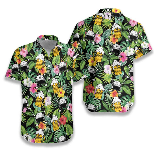 Hawaiian Aloha Shirt Hockey Beer Summer Colorful For Men Women