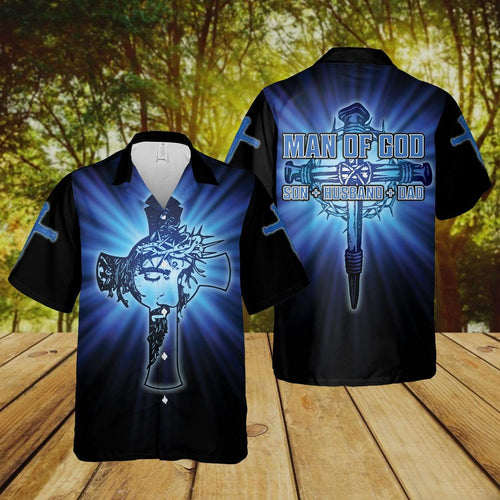 Hawaiian Aloha Shirt Jesus Man Of God Son Husband Dad For Men Women