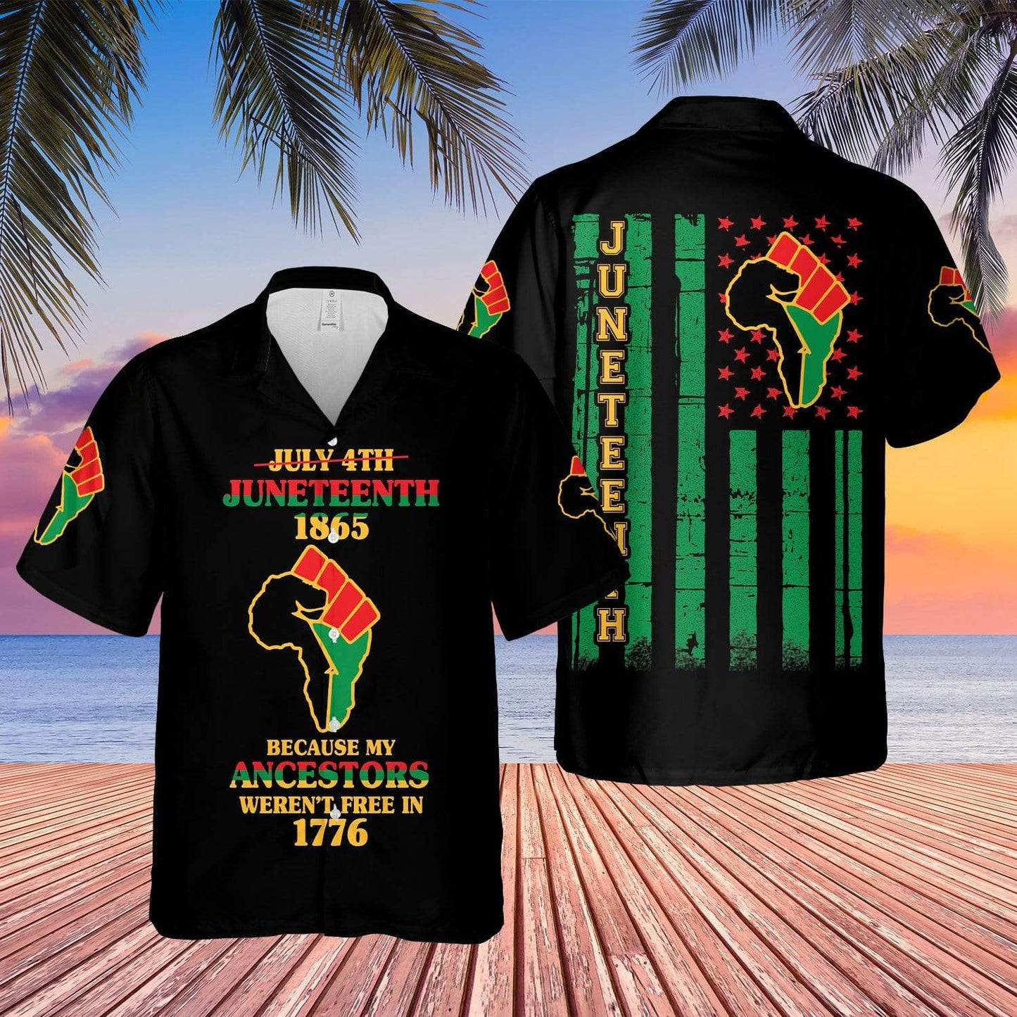 Hawaiian Aloha Shirt Juneteenth Since 1865 For Men Women