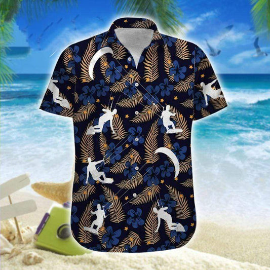 Hawaiian Aloha Shirt Kitesurfing Flowers For Men Women