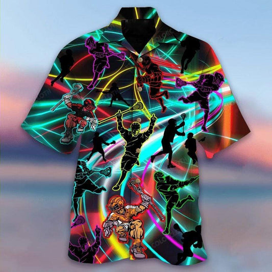 Hawaiian Aloha Shirt Lacrosse Amazing Neon For Men Women