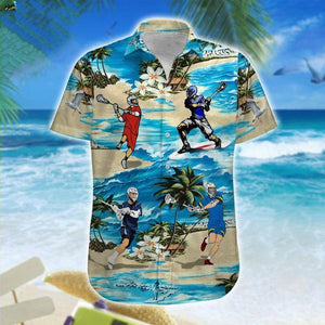 Hawaiian Aloha Shirt Lacrosse On Bea For Men Women