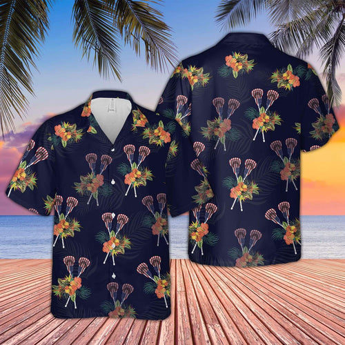 Hawaiian Aloha Shirt Lacrosse Tropical Flower For Men Women