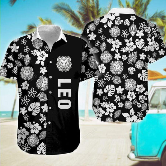 Hawaiian Aloha Shirt Leo Flowers For Men Women