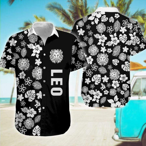 Hawaiian Aloha Shirt Leo Flowers For Men Women